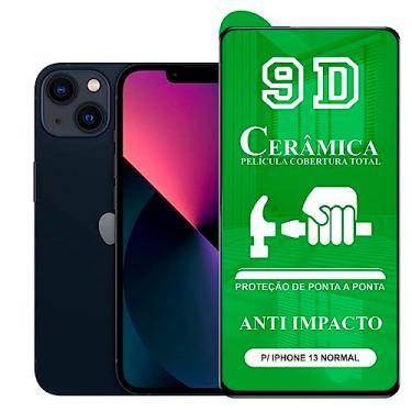 Imagem de Película Compatível com iPhone 13 Normal - 9D Cerâmica Protetora Resistente Anti Impacto Queda Choque Shock Flexível Nano Gel Compatível 3D 5D 100D