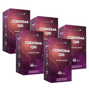 Imagem de Kit 5 Coenzima Q10 100Mg Coq10 Metabolic Health 60 Cápsulas - Puravida