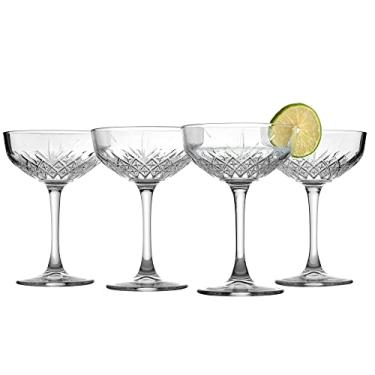 Imagem de Jogo De 4 Copos Pasabahçe Transparente No Voltagev, para champanhe vintage Timeless em vidro 255ml A15cm