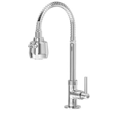 Imagem de Torneira Gourmet de Cozinha Bancada Metal Flexível 1/4 de Volta