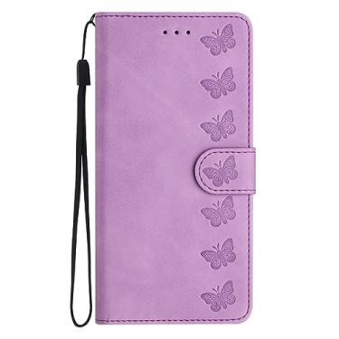 Imagem de Capa de telefone carteira para Samsung Galaxy Note 20 Ultra 10 9 8 A7 A6 A8 Plus 2018 A3 J3 J5 2016 J7 2017 Capa de couro borboleta, roxo, para Samsung A5 2017