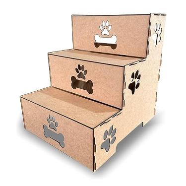 Imagem de Escada Madeira 3 Degraus Para Pet 45cm Mdf Cachorro E Gato