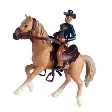 Imagem de Brinquedo Cavalo Cowboy, Pequenas Articulações Móveis de Alta Simulação Crianças Brinquedo Modelo Cavalo Cowboy Detalhes Realistas Plástico Seguro Cores Brilhantes Estatueta de (cavalo amarelo)
