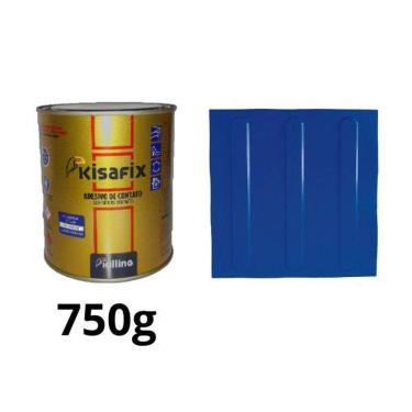 Imagem de Piso Tátil Direcional Azul Pvc Kit 20Pçs + 2 Cola 750G