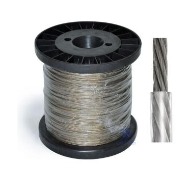 Imagem de Bobina 100 Metros Cabo Aço Revestido 2mm Para Varal