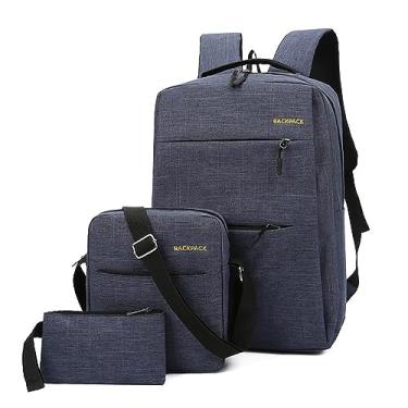 Imagem de Mochila para laptop, 3 em 1 bolsa mensageiro masculina pastas de negócios cabe em bolsas de ombro para laptop de 15,6 polegadas, Azul, Assuntos comerciais