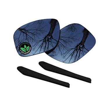 Imagem de Raydi Lentes de reposição de policarbonato e meias auriculares para óculos de sol quadrados Oakley Jupiter Squared OO9135 - Espelhado cromado preto - polarizado