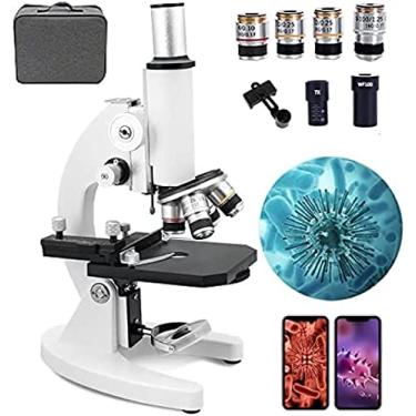 Imagem de Microscópio biológico 30000X / 50000X / 70000X HD com maleta de transporte, conjunto de microscópio monocular profissional para estudantes adultos ensinando aquicultura em laboratório, foco