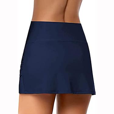 Imagem de Micro biquíni para jovens mini praia sexy havaiana skort roupa de banho micro biquíni tanquíni feminino 2024, 9-K57 azul-marinho, XXG