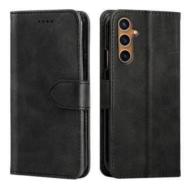 Imagem de UPONEW Capinha de Celular Capa Protetora de Couro Preto à Prova de Choque para Samsung Galaxy S23 Fe