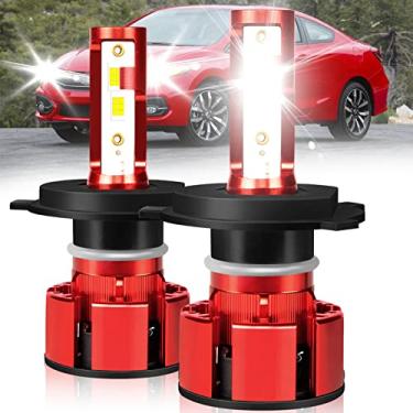 Imagem de OBNDVU Adequado para Honda Civic 1992-2003 lâmpadas de farol de LED, 9003 faróis de LED Hi&Lo Kit de feixe duplo, 500% de brilho 9003 lâmpadas, 6500K branco 36000LM 9003 lâmpadas de farol, 6 peças