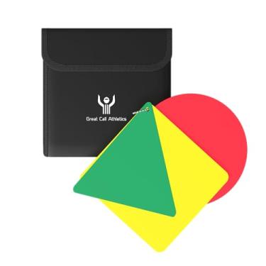 Imagem de Great Call Athletics Formas de cartas de penalidade Árbitro Pro com estojo vermelho amarelo verde aviso de atraso ejeção futebol hóquei em campo