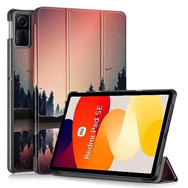 Imagem de DINGGUAGUA Capa para Xiaomi Redmi Pad SE 11 polegadas, capa inteligente leve com três dobras com função despertar/hibernar automática para Xiaomi Redmi Pad SE 2023, Nightfall