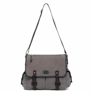 Imagem de Bolsa Transversal Masculina Polo One Trabalho Notebook (Cinza)