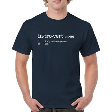 Imagem de Camiseta Introvert Definition Funny Anti-Social Humor People Suck Stay at Home Anti Social Club Sarcástica Masculina, Azul marinho, 3G