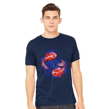 Imagem de TeeFury - Swimming Souls and Stars - Camiseta masculina animal, Azul marino, G