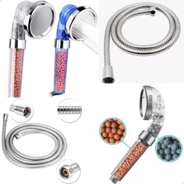 Imagem de Ducha Lavatório Ionizada com Mangueira 1,5m, Engate Flexível 1/2, Inox, Filtragem de Ág...