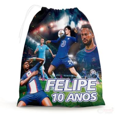 Imagem de Sacolinhas Surpresa Personalizada Tecido Futebol Jogadores Fifa (Sacolinhas 15x20, Unidades, 20)