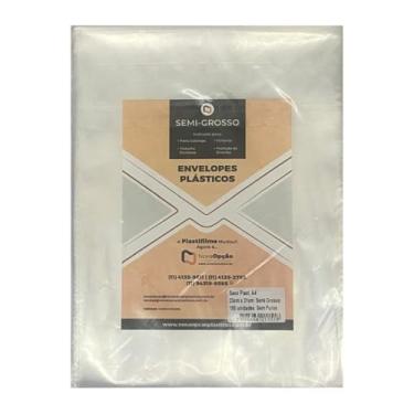 Imagem de Kit 100 Envelope Saco Plástico A4 230x310 Sem Furos 0,12mm
