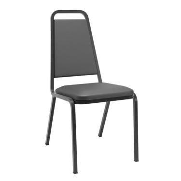 Imagem de Cadeira Empilhavel Th2 Couro Eo Cologico Preto - Plaxmetal