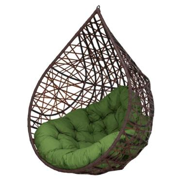 Imagem de Cadeira Balanço Ninho Suspenso Gota Tramado C- Almofada Impermeável Acesse Móveis Tabaco-verde