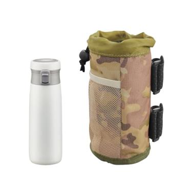 Imagem de povtii Suporte de copo para bicicleta, suporte de bebida de ciclismo Oxford com bolsos de malha e tiras autoagilizantes, organizador universal de garrafa de água para bicicletas, barcos, cadeiras de