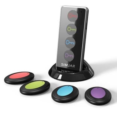 Imagem de Localizador de chaves com alcance de até 40 metros em espaço aberto, localizador de chaves RF sem fio Simjar para chaves, carteira, celular, óculos, bagagem, rastreador de animais de estimação