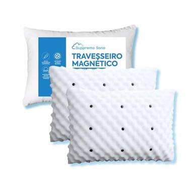 Imagem de Kit 2 Travesseiro Ortopédico Magnético Perfil Alto com Infravermleho Longo, Macio Gorduchinho,Suppremo Sono