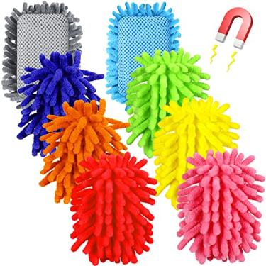 Imagem de 8 borrachas apagáveis a seco com ímã de microfibra para quadro branco magnético, borrachas multicoloridas para quadro branco, apagador de quadro magnético lavável para marcadores de giz, sala de aula,