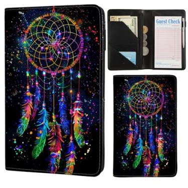 Imagem de ANNAMISSI Livros de servidor para garçonete, organizador de dinheiro de couro com bolso fofo, bloco de notas, dinheiro, notas, restaurante, convidado, cheque, livro, bolso, apresentador, avental,