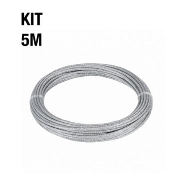 Imagem de Kit 5m Cabo de Aco Galvanizado 5/16  Af  6 X 19 Vonder