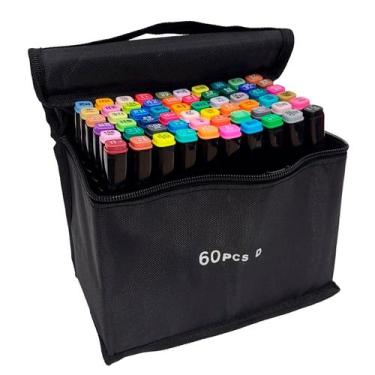 Imagem de Canetinhas Coloridas Kit 60 Unidades Profissional Pintura Escolar - BE