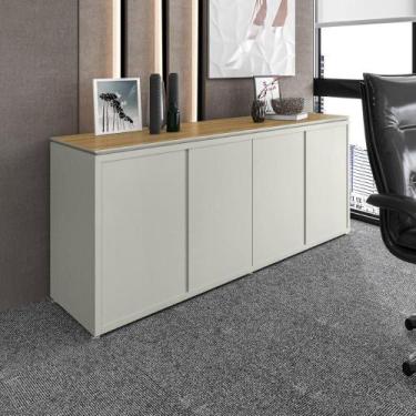 Imagem de Balcão Buffet para Escritório 4 Portas 180cm Oslo - EDN MOVÉIS, Fendi 