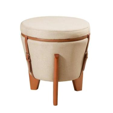 Imagem de Puff decorativo flex 3 em 1 linho cru - RD Decor