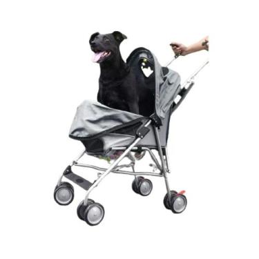 Imagem de Carrinho Passeio Pet para Transporte Cachorro Happy Cinza Woof