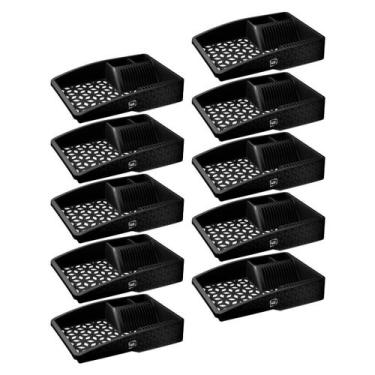 Imagem de 10 Organizador Secador de Louças Slin Preto Plastico UZ