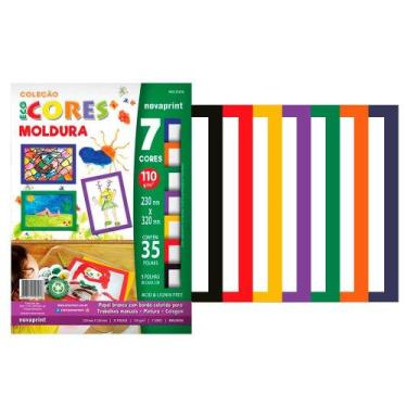 Imagem de Papel EcoCores Moldura 120g Borda Colorida Pintura, Colagem 35 Folhas 
