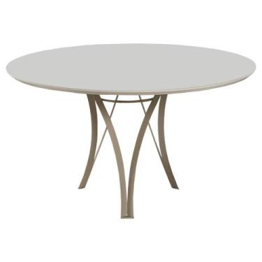 Imagem de Mesa de Jantar Barcelona Redonda 1,35M Off White Base em Metal Champan