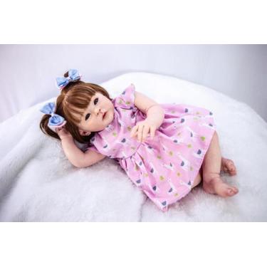 Imagem de Bebê Reborn Menina Silicone, Princesa Com Enxoval Banho - Mundo Azul e