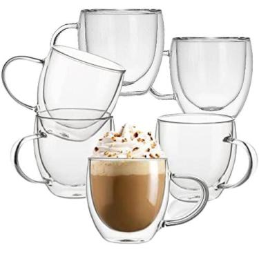 Imagem de Kit 6 Xícara Café Vidro Fundo Duplo Expresso Chá Peças 250ml - Majesti