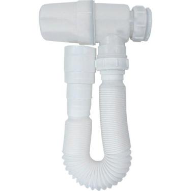 Imagem de Sifao Copo Horizontal Sanfonado Extensivel Censi Branco ( Pia - Tanque