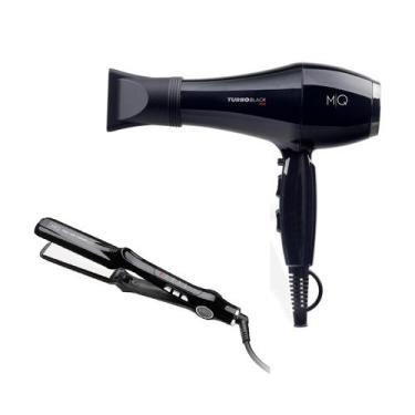 Imagem de Kit mq - secador cabelo mq turbo black 2500w 220v+ chapinha prancha mq