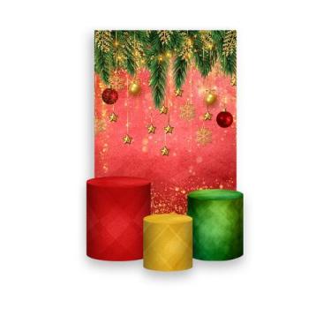 Imagem de Painel De Festa Vertical 1,50 x 2,20 + Trio De Capas Cilindro - Natal 