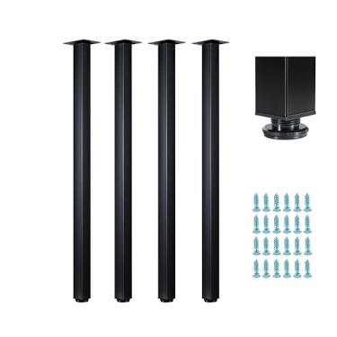 Imagem de WUHUANGKAKA Perna quadrada de móveis de mesa de escritório de 81 cm, pernas de móveis de metal ajustáveis de 81 cm, bancada de trabalho DIY, pernas de mesa de centro de mesa de jantar casual, etc.,