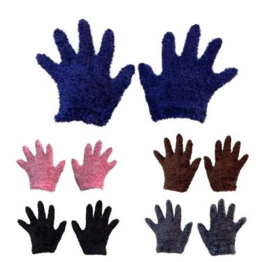 Imagem de Kit 10 Par Luva Infantil Juvenil KIDS Pelinho Lã Quente Inverno Moda P
