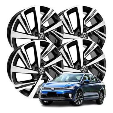 Imagem de kit 04 Rodas aro 15 Virtus Preta diamantada - Krmai, 15, 4, Preta diam