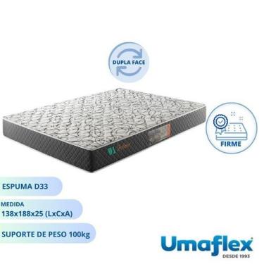 Imagem de Colchão Espuma Firme Casal D33 Umaflex Ouro 138x188x25 - Dupla Face 