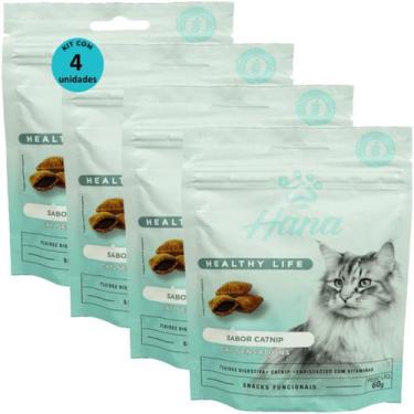 Imagem de Kit 4 Snacks Hana Healthy Life Cat Sensations P/ Gatos Adultos- 60g