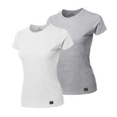 Imagem de Kit com 2 Camisetas Feminina Gola Redonda Basic Sport  - Polo Match, M