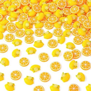 Imagem de Joez Wonderful 80 pingentes de limão, pingentes de geleca de resina plana para artesanato, pingentes de frutas de limão contas soltas para capa de celular faça você mesmo porta-chaves com grampo de